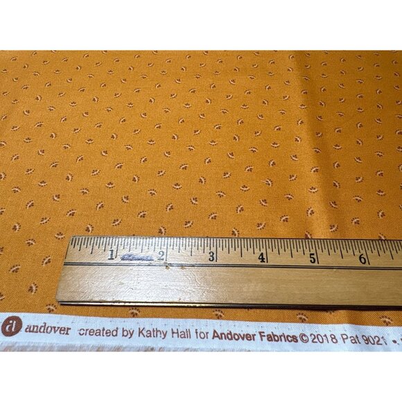 Andover Fabrics Kathy Hall Mustard Tiny Paisley Pattern Cotton Fabric 16" x 44" - Picture 5 of 5